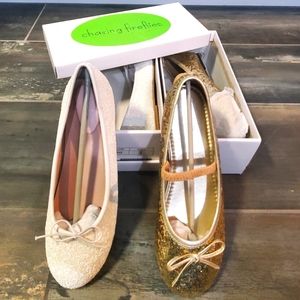 NEW! Chasing Fireflies White & Gold shoes NEW Size 5 big girls